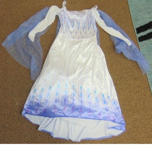 Toddler Disney Frozen Elsa Snow Queen Halloween Costume 3T/4T Dress, Wand Girls - Picture 8 of 11